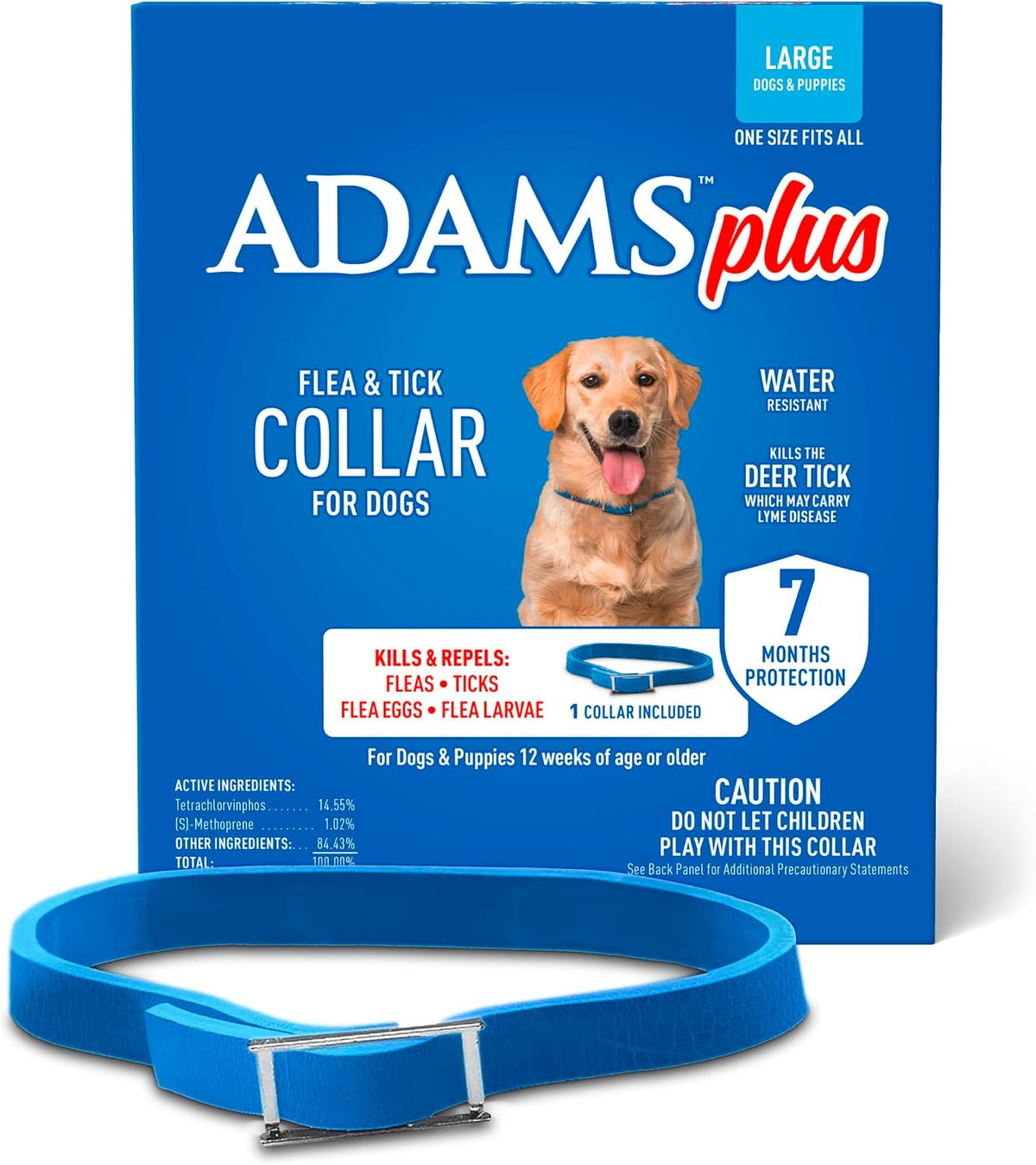 Plus Flea & Tick Collar for Dogs, 7-Month Prevention, 1 Count