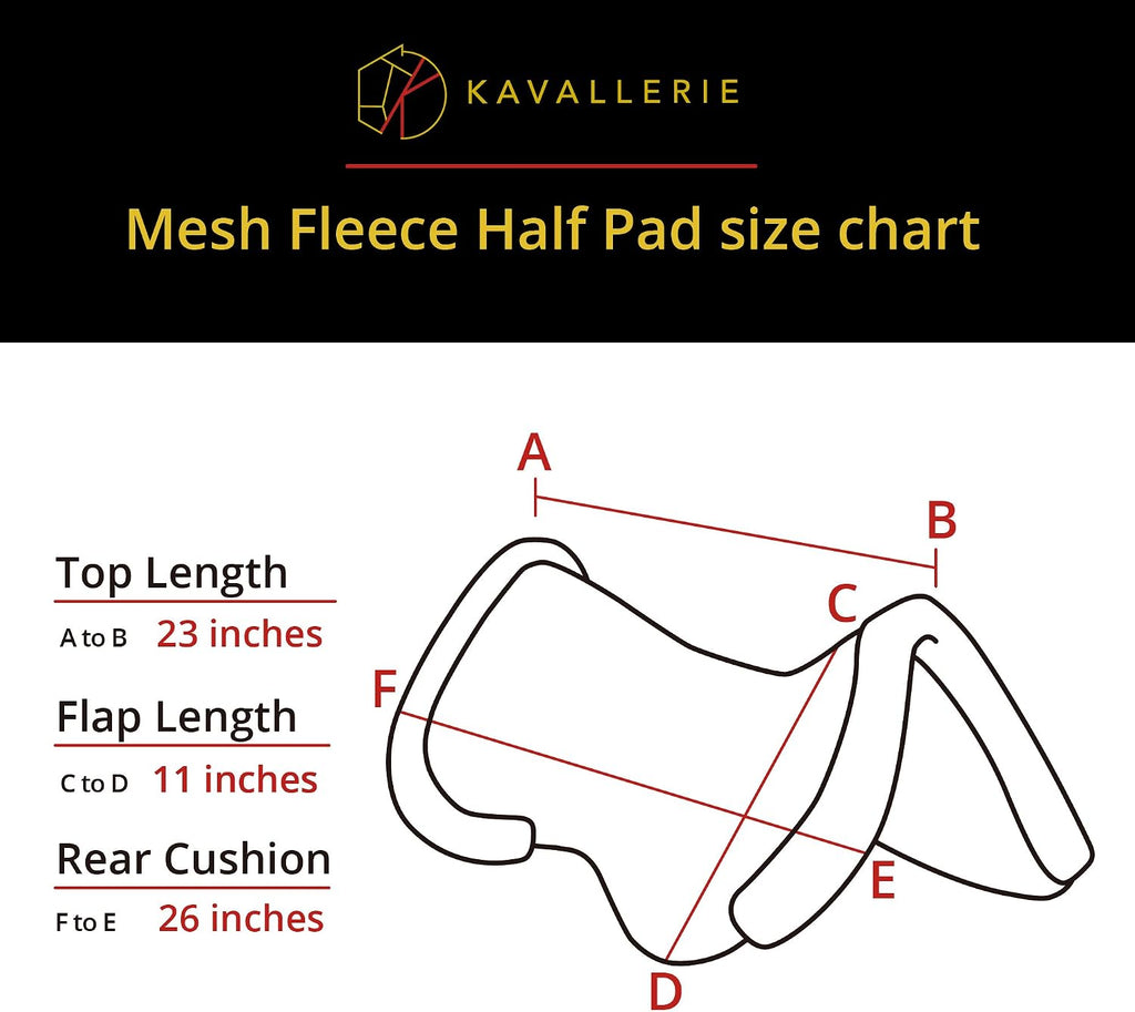 3D Air-Mesh Half Pad, Impact Protection & Therapeutic Gel Padding English Saddle for Maximum Support and Stability