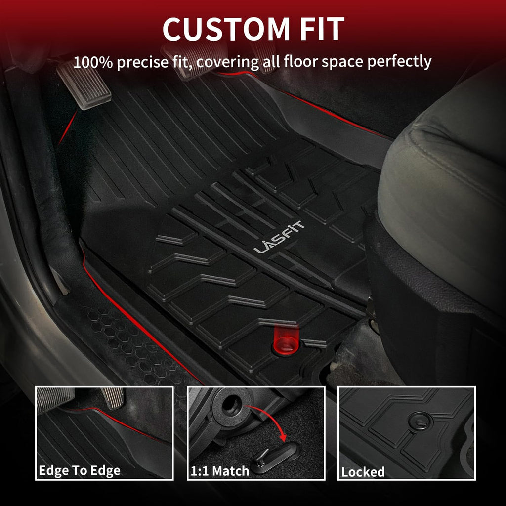 Floor Mats 2013-2018 for Dodge Ram 1500/2500/3500 Crew Cab, 2019-2024 for Dodge Ram 1500 Classic Crew Cab 4 Full Size
