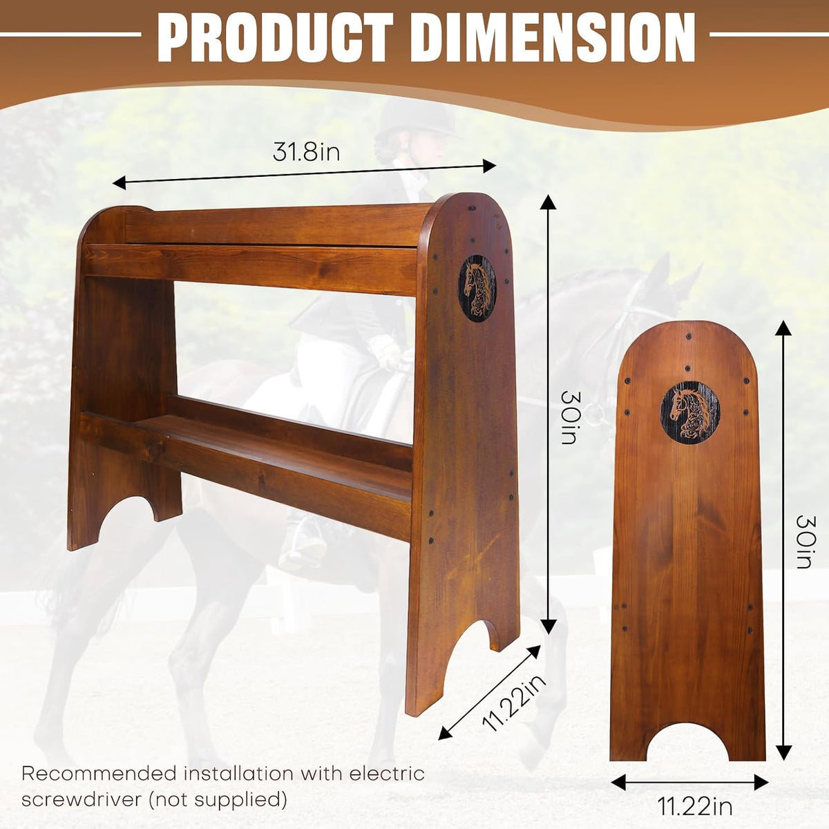Solid Wood Saddle Rack, Heavy Duty Horse Saddle Stand