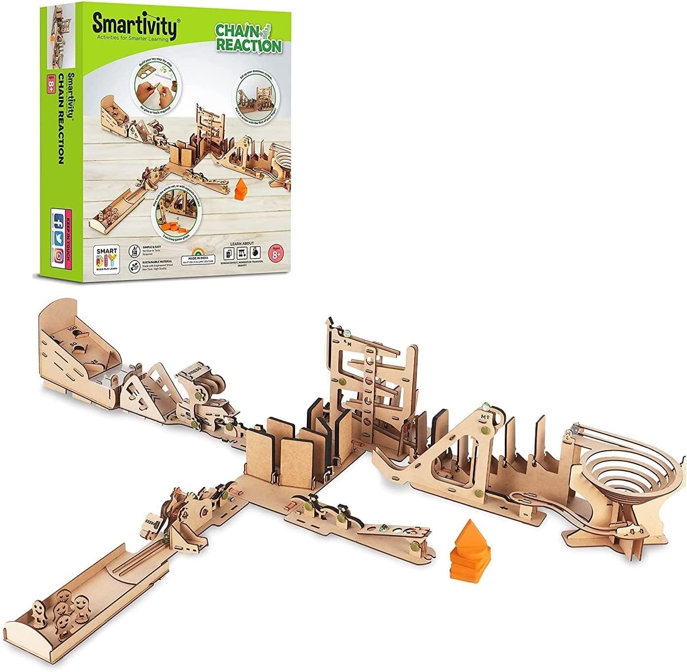 Chain Reaction Engineering, STEM Learning Toy Construction Kit for Kids Ages 8 and Up