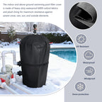 Pool Filter Cover with 2-layer Frost-proof Plush, Black