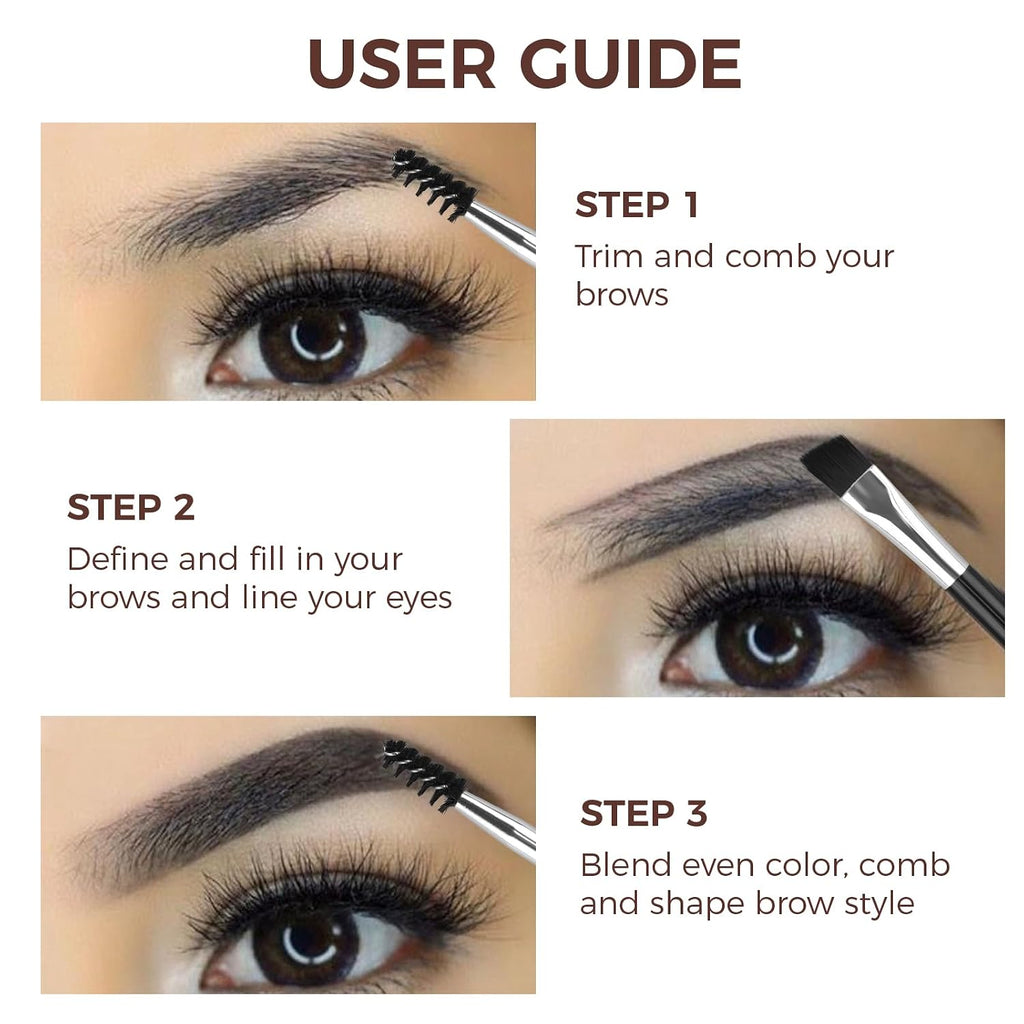 Eyebrow Pomade Kit with Dual-Ended Brush, Long-Lasting | Brown