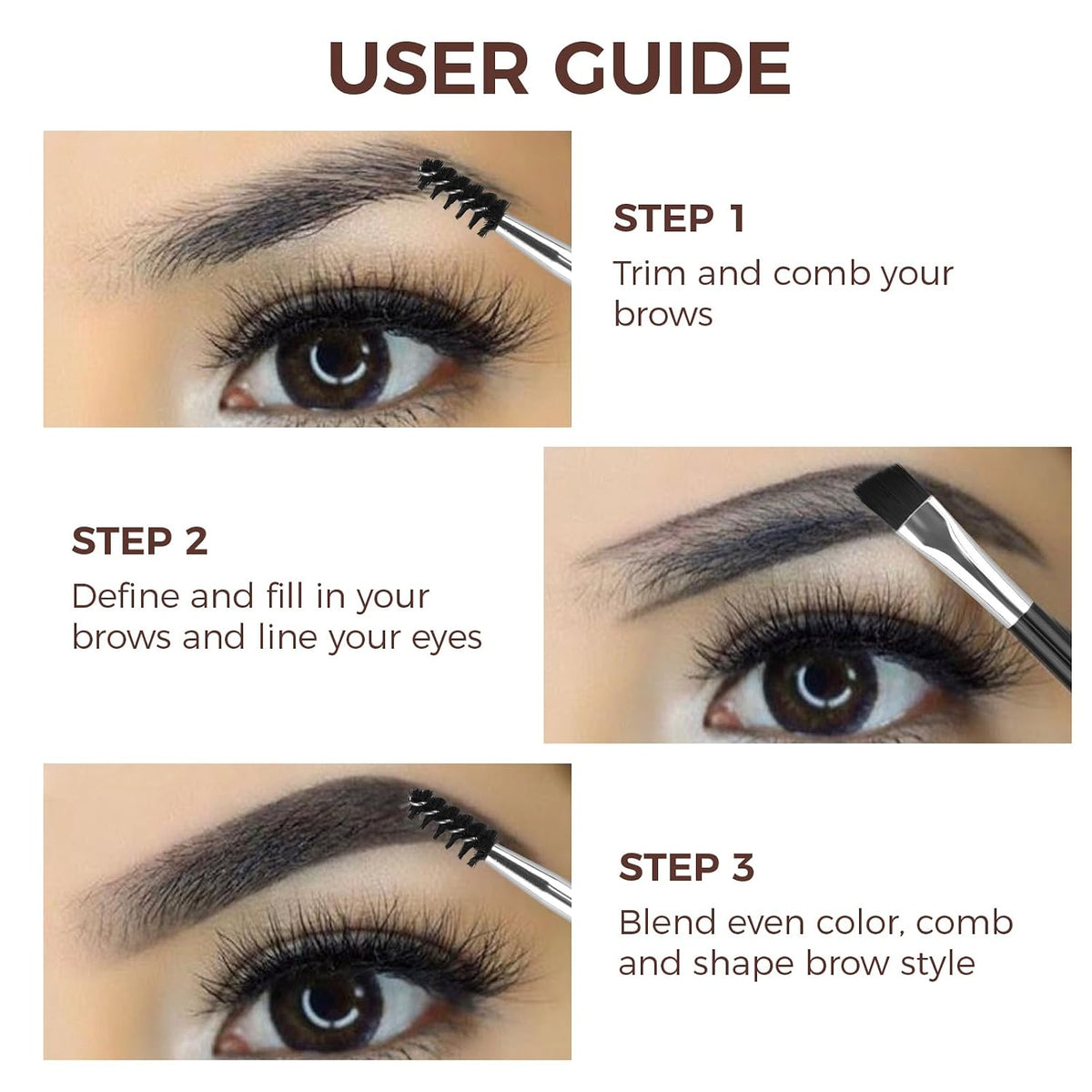 Eyebrow Pomade Kit with Eyebrow Brush, Waterproof &Long Lasting (#03 Brown)