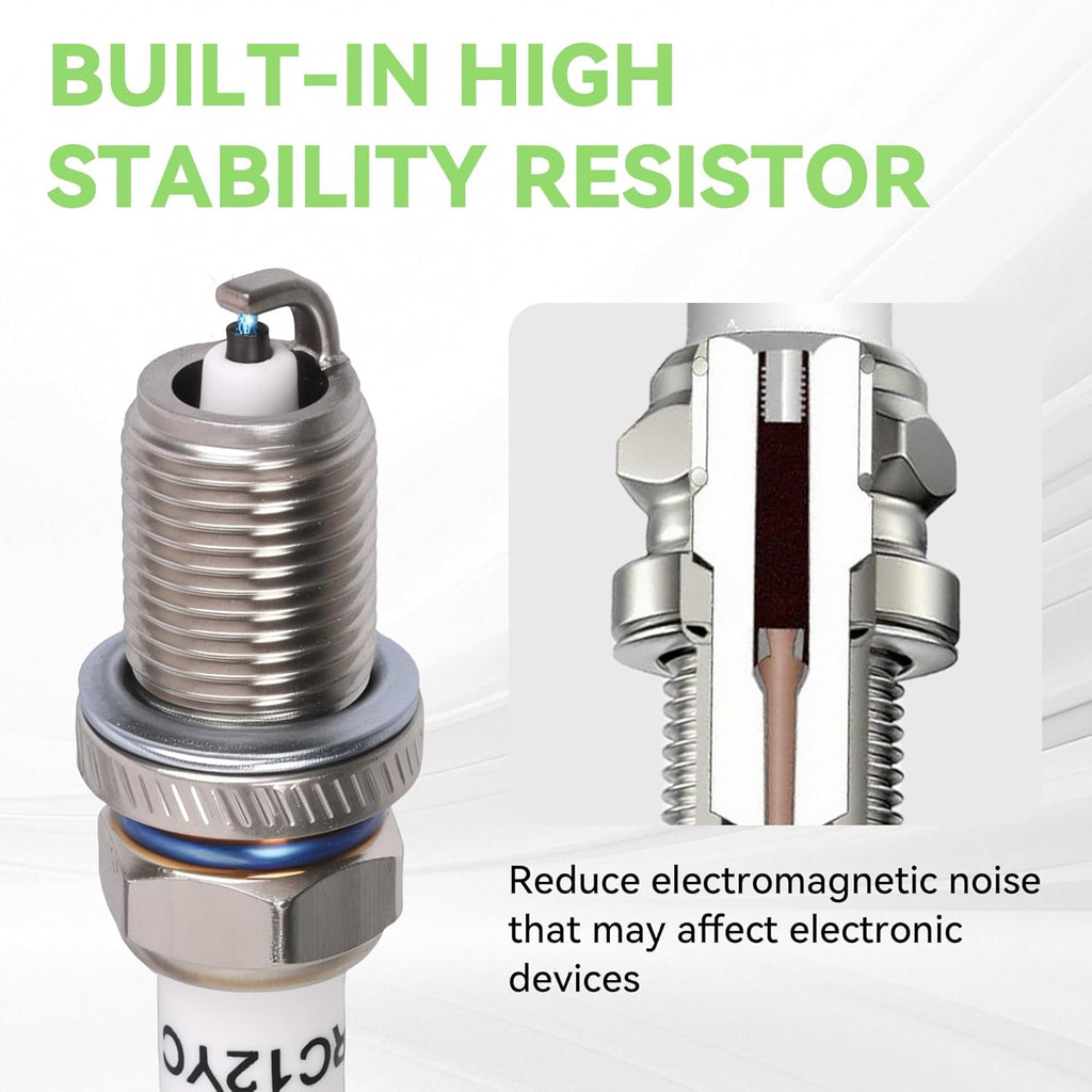 Spark Plugs 4 Pack Replaces For Champion RC12YC MTD 759-3336