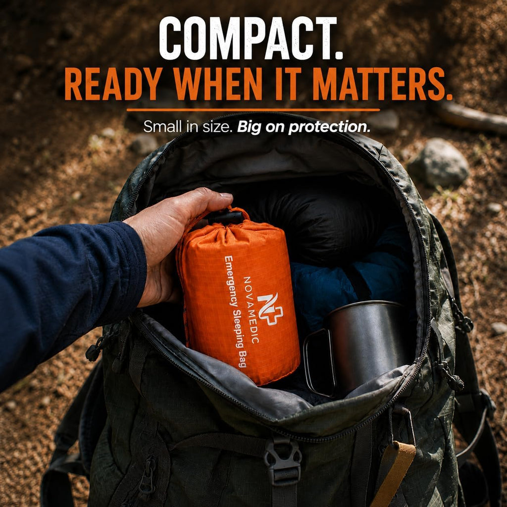 Emergency Sleeping Bag – 84"x36" Thermal Mylar Survival Bivy Sack – Waterproof, Lightweight & Compact Emergency