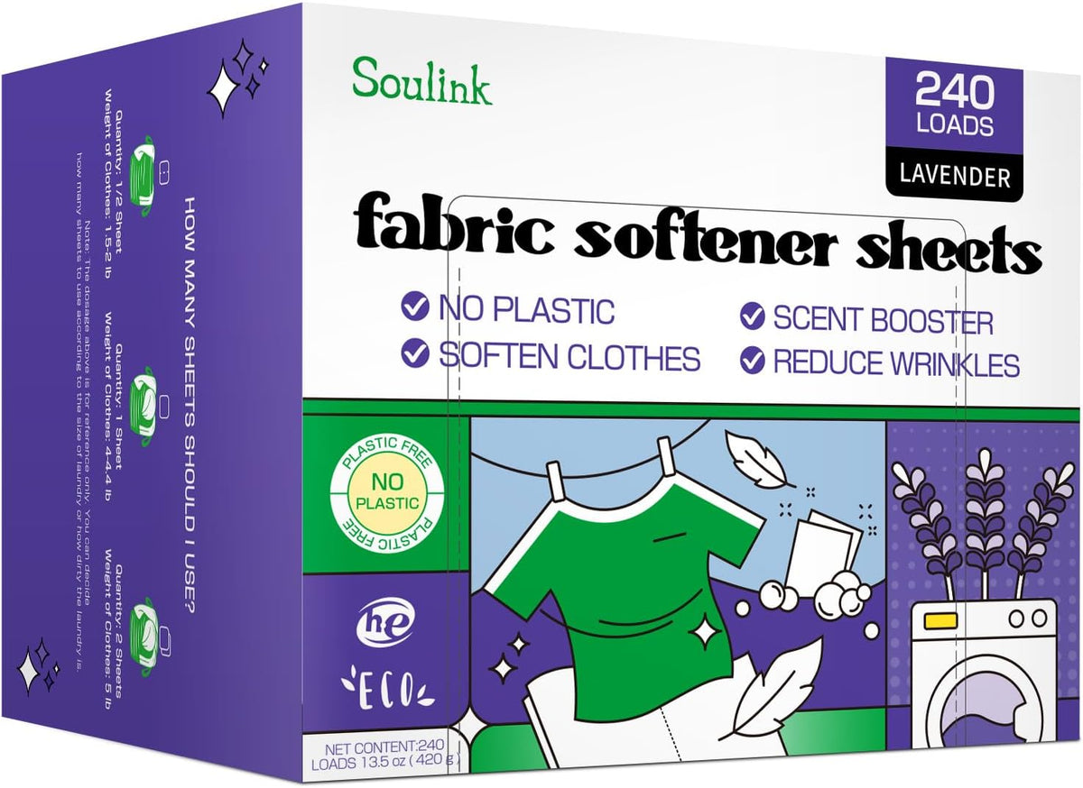 Fabric Softener Sheets for Washing Machine, Lavender, 240 Loads