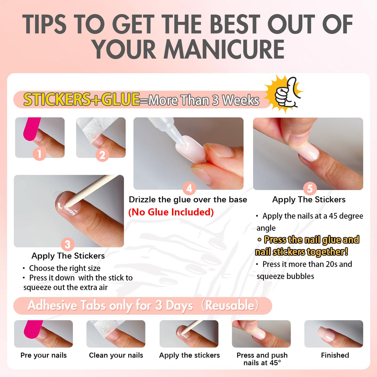 Nude Press on Nails Long Medium Square, Natural Nude Fake Nails Medium Coffin, Glossy Sheer Color Acrylic Nails Press