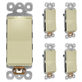LIDER Lighted Decorator Switch, Frameless Paddle Light Switch, 15A, 5-Pack