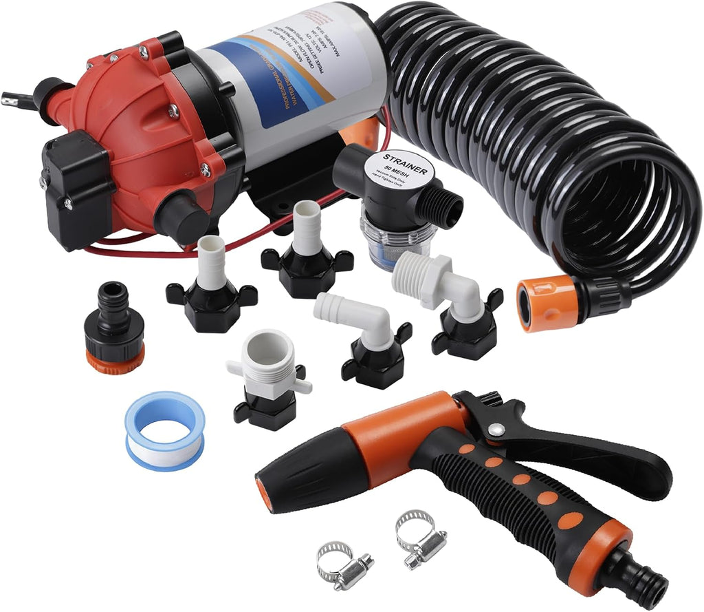 Washdown Pump Kit - 12V DC 5.5 GPM 70 PSI