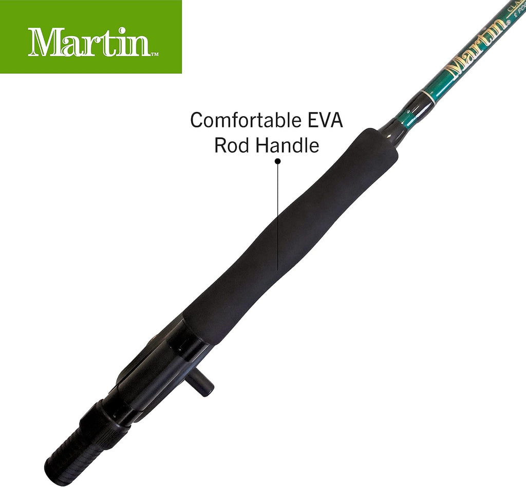 Martin Complete Fly Fishing Kit, 8-Foot 5/6-Weight 3-Piece Fly Fishing Pole, Size 5/6 Rim-Control Reel, Pre-spooled