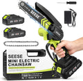 6-inch Mini Chainsaw Cordless: Pure Copper Brushless Motor, High Efficiency, Low Noise, Up to 80-Min Runtime for