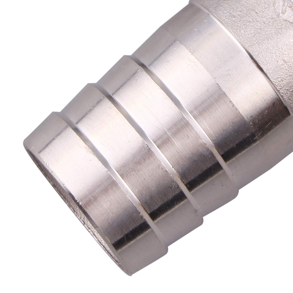 DERNORD 1 1/4" Hose Barb x 1" Male NPT Stainless Steel 90 Degree Elbow- Home Brew Pipe Fitting