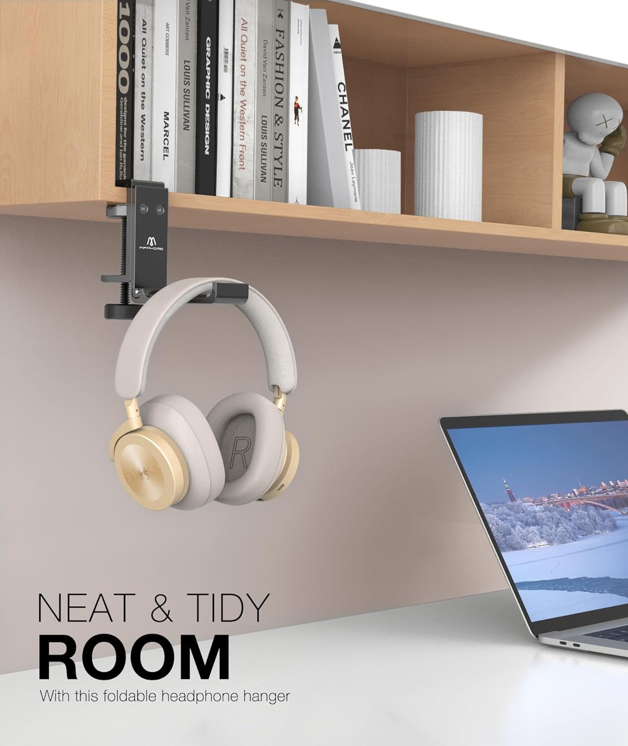 New Foldable Headphone Stand Hanger Holder Aluminum Headset Soundbar Stand Clamp Hook Under Desk Space Save Mount