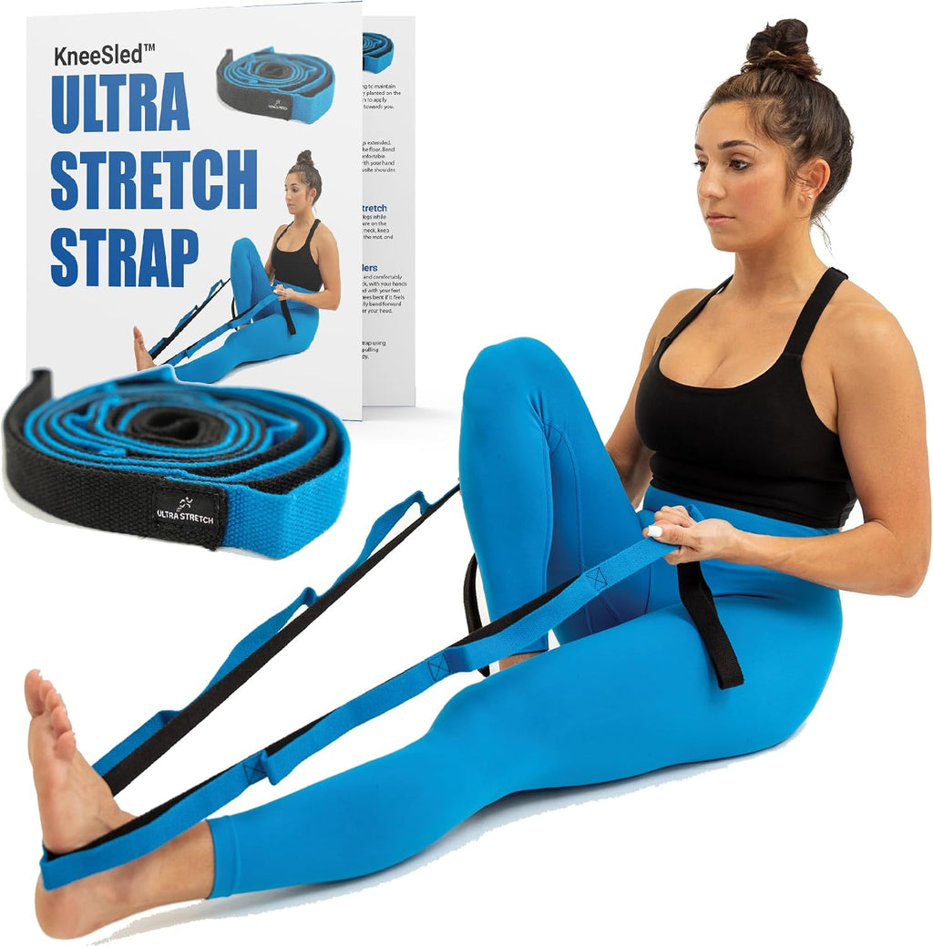 KneeSled Ultra Stretch Strap with 10 Loops, Physical Therapy Strap for Hamstring, Leg & Foot Stretching, Stretch Out