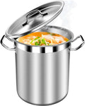 35 Quart Commercial Grade Large Stock Pot - Soup Pot with Lid - Non-Nickel Stainless Steel - Healthy Cookware