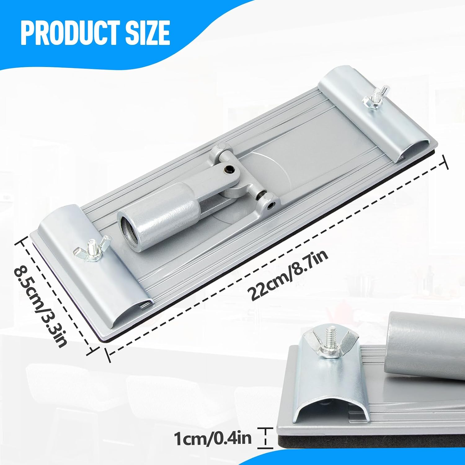 No-Flip Drywall Sander Head with Quick Release Clips and Universal Coarse Thread Wall Ceiling Sander, Fits for