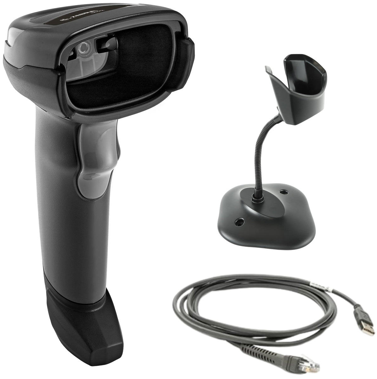 Zebra DS2208 Handheld Barcode Scanner with Stand | 1D/2D, QR Code