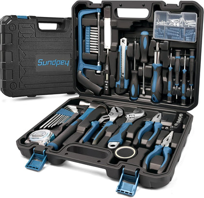 Home Tool Kit 148-Pcs - Household Basic portable Hand Repair Tool Set with Case & Ratcheting Screwdriver & Hex Key &