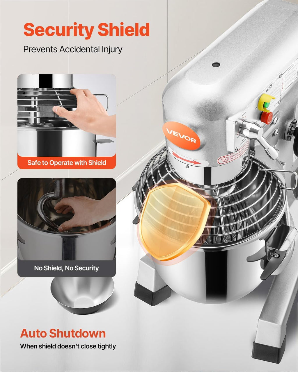 15Qt Commercial Food Mixer Timing Function 600W Commercial Mixer