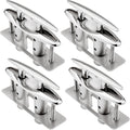 SHENGHUISS Boat Cleats 316 Stainless Steel Pop Up Cleat Retractable Heavy Duty Pull Up Cleat Flush Mount Deck Cleats with Backing Plate and Lock Nuts（5"/6"/8"/10"）