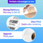 2" x 1" Sticker Labels, 12,000 Direct Thermal Labels, 12 Rolls