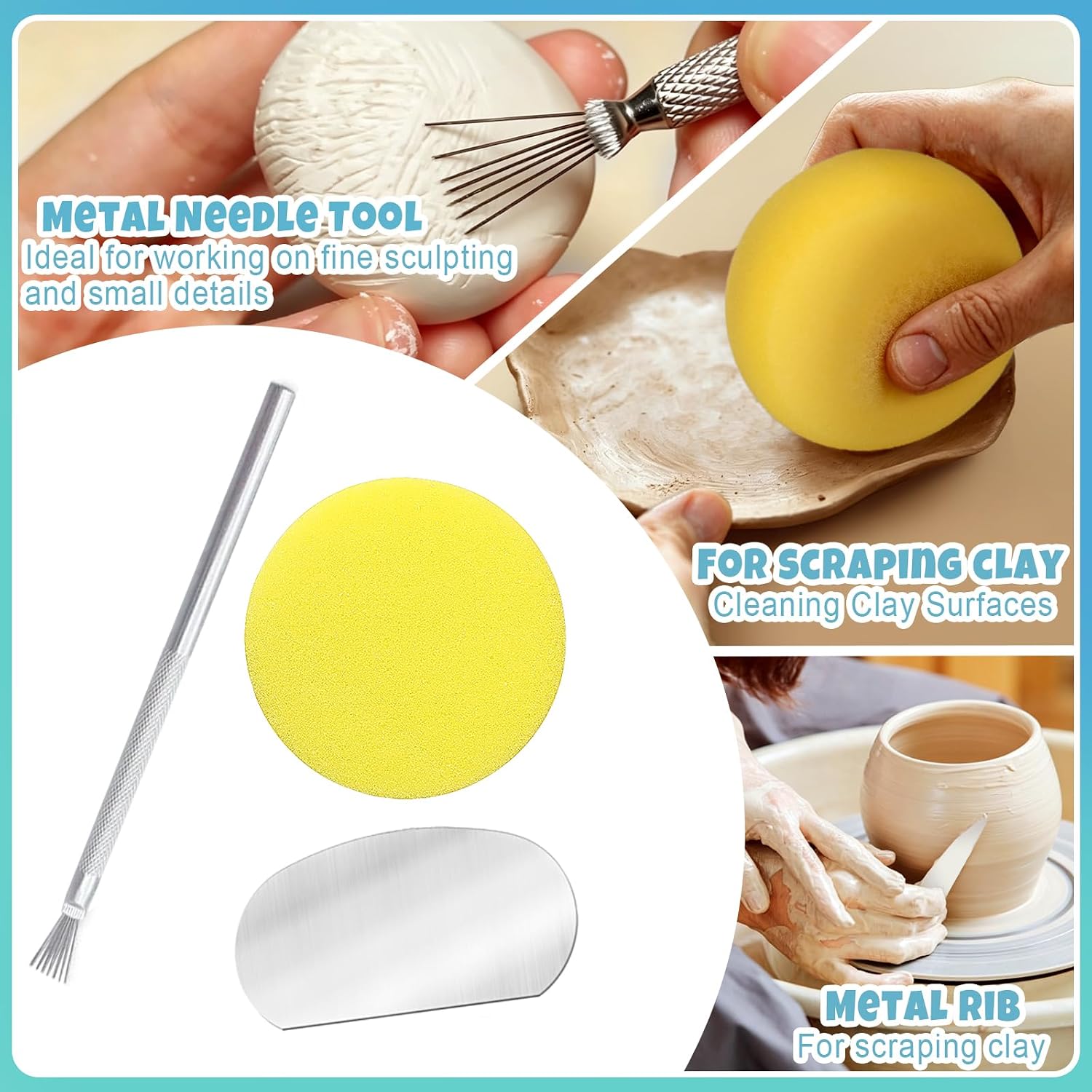 100ML Air Dry Clay Varnish and 29pcs Tool Kit, High Gloss Air Dry Clay Glaze, Sealant, Prevent Clay from Cracking