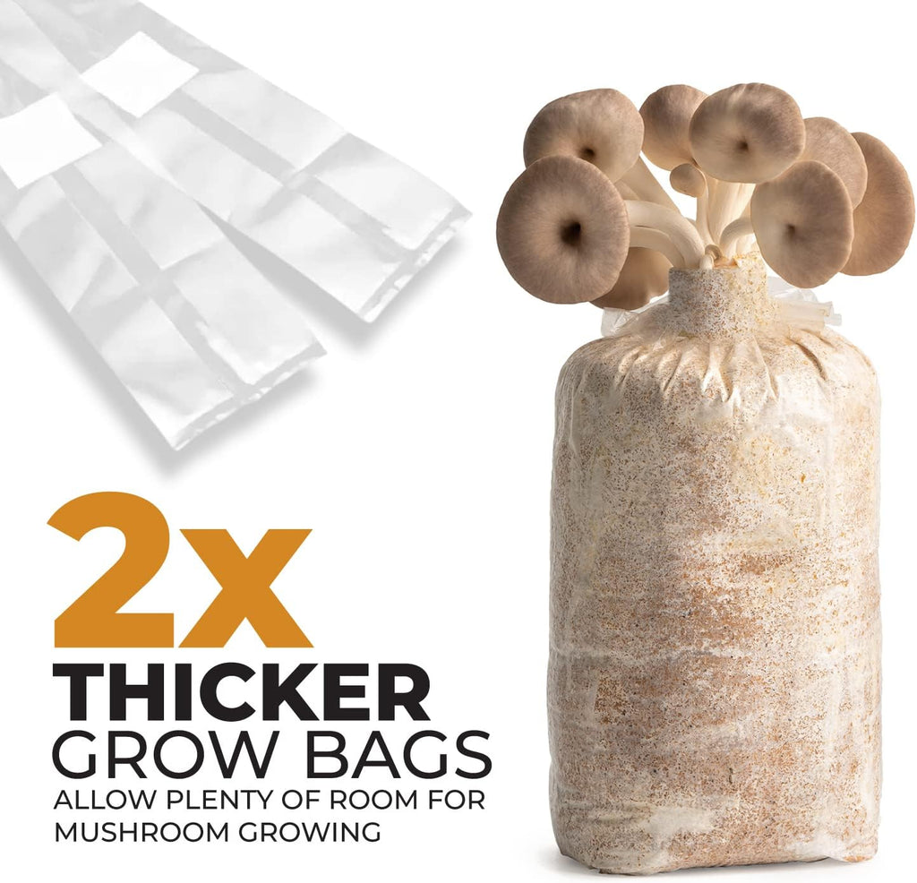 60 Pack, Mushroom Grow and Spawn Bags - Extra Thick Polypropylene Material, Tear Resistant - Size 13" x “4 x “4 with