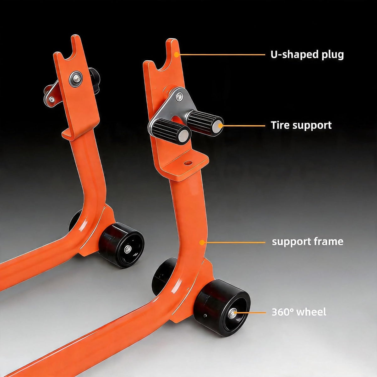 Heavy Duty 3-in-1 Motorcycle Rear Stand, 990LB Capacity Motorcycle Lift Stand with U+L Fork Swingarm Spool Adapters