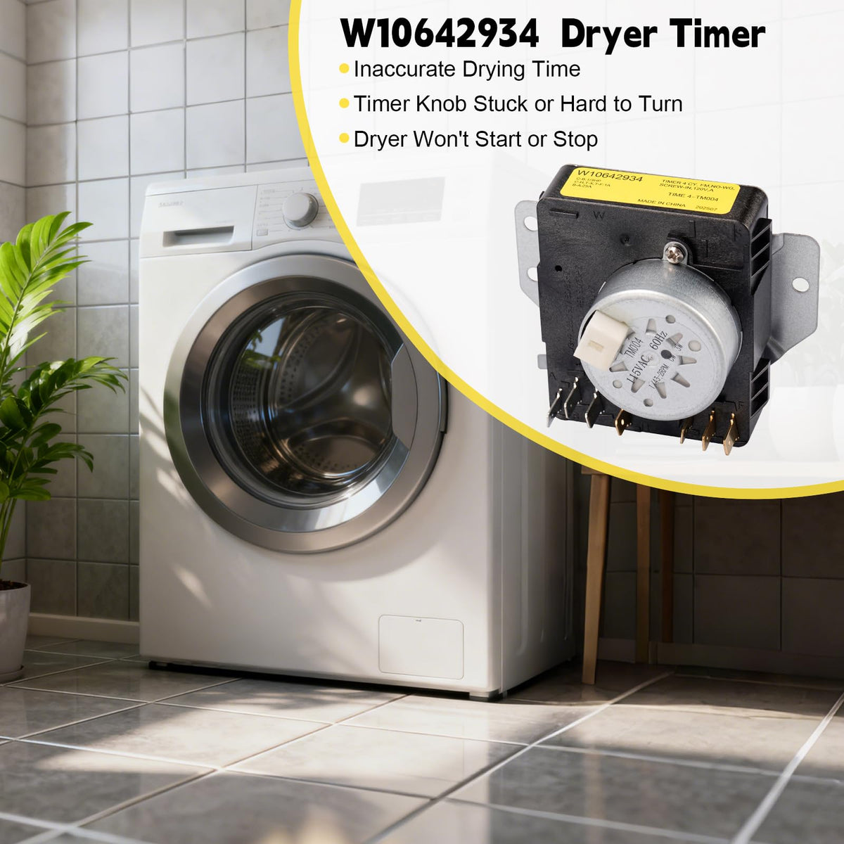 W10854240 W10642934 Dryer Timer for Whirlpool Washer Dryer Combo
