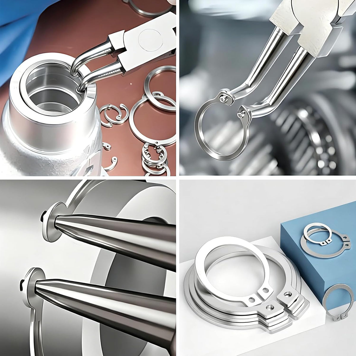 330PCS Snap Rings Kit, E Clips Kit (1.2-10MM) and C Clips Kit (3-14MM)