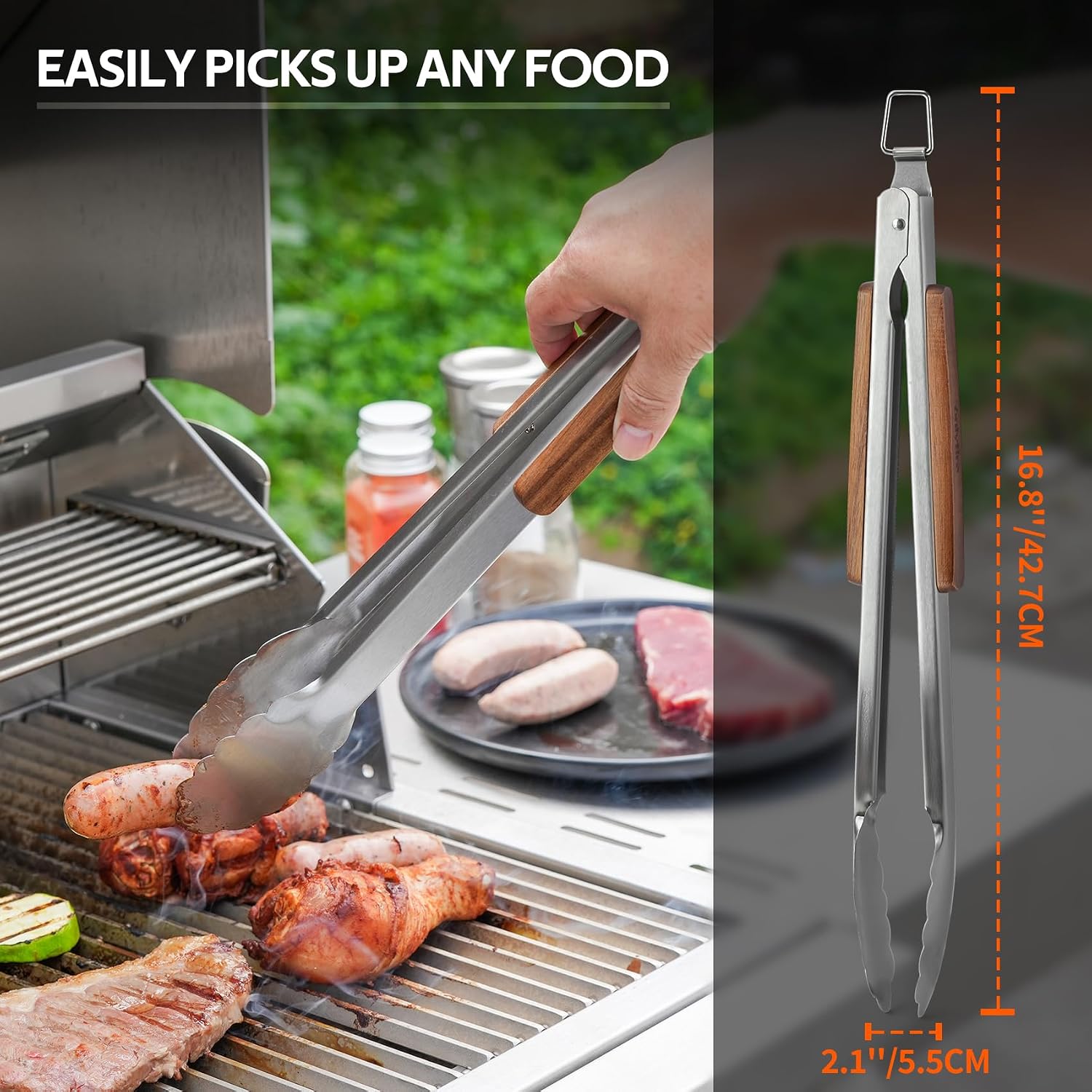 5 Pcs Stainless Steel Grill Tool Set Griddle Accessories