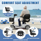 30 Miles Foldable Powered Mobility Scooters for Seniors and Adults, Silver