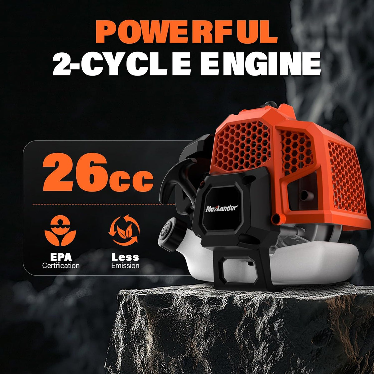 26cc Gas Weed Wacker & Brush Cutter for Mowing lawns and shrubs | String Trimmer 17-Inch with 10-Inch Brush Cutter