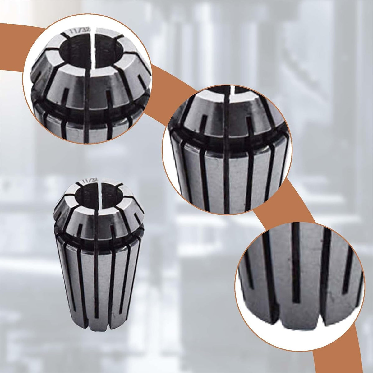waltyotur ER16 Spring Collet Set 1/32-3/8" Carbon Steel Spring Collet Set