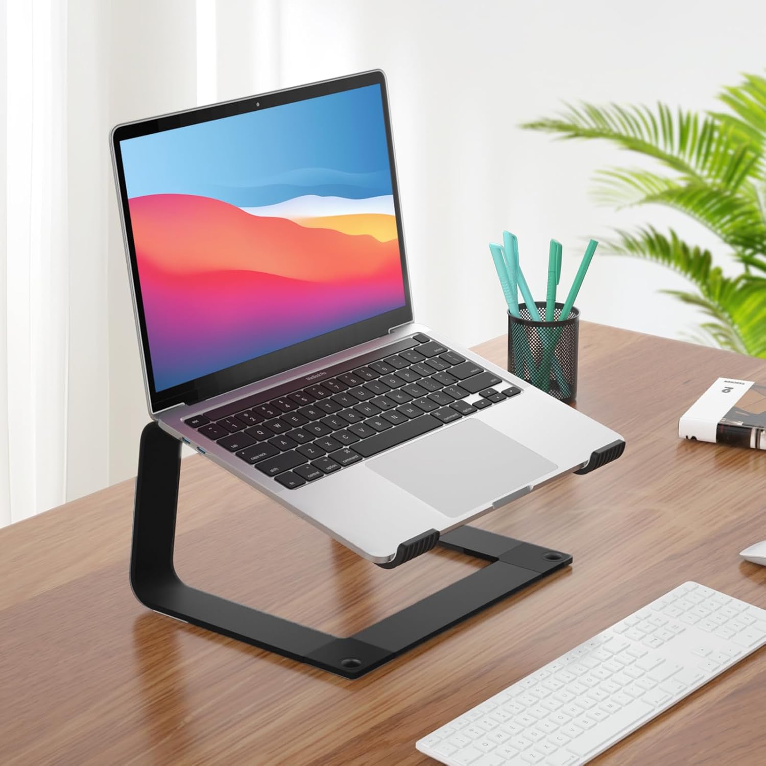 Laptop Stand for Desk Portable Computer Riser Metal Notebook Holder Printer Stand Office Desk Accessories Compatible