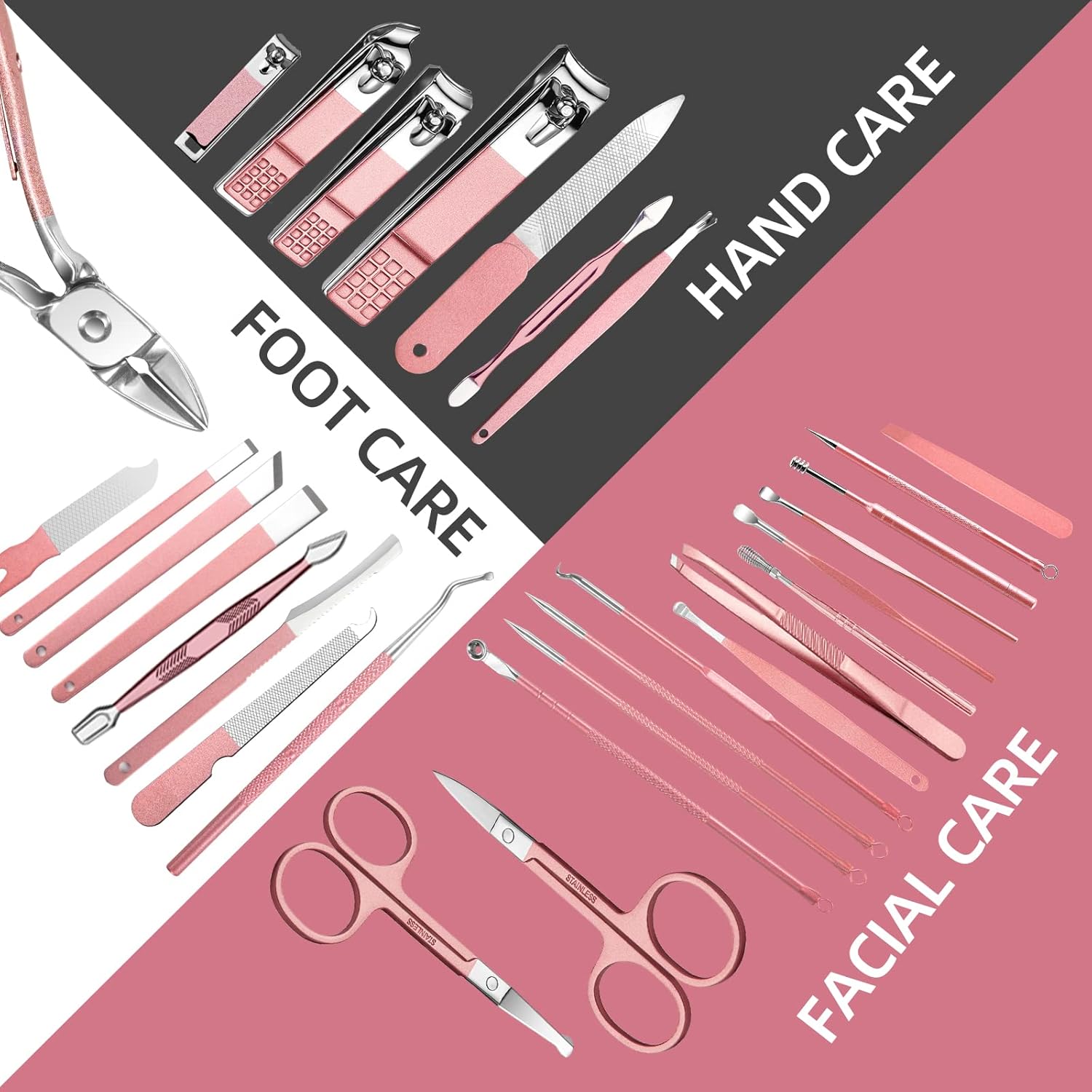 Manicure Set 30 in 1 Nail Clipper set, REDFLOW nail clippers, fingernail & toenail clippers, Manicure Tools, pedicure