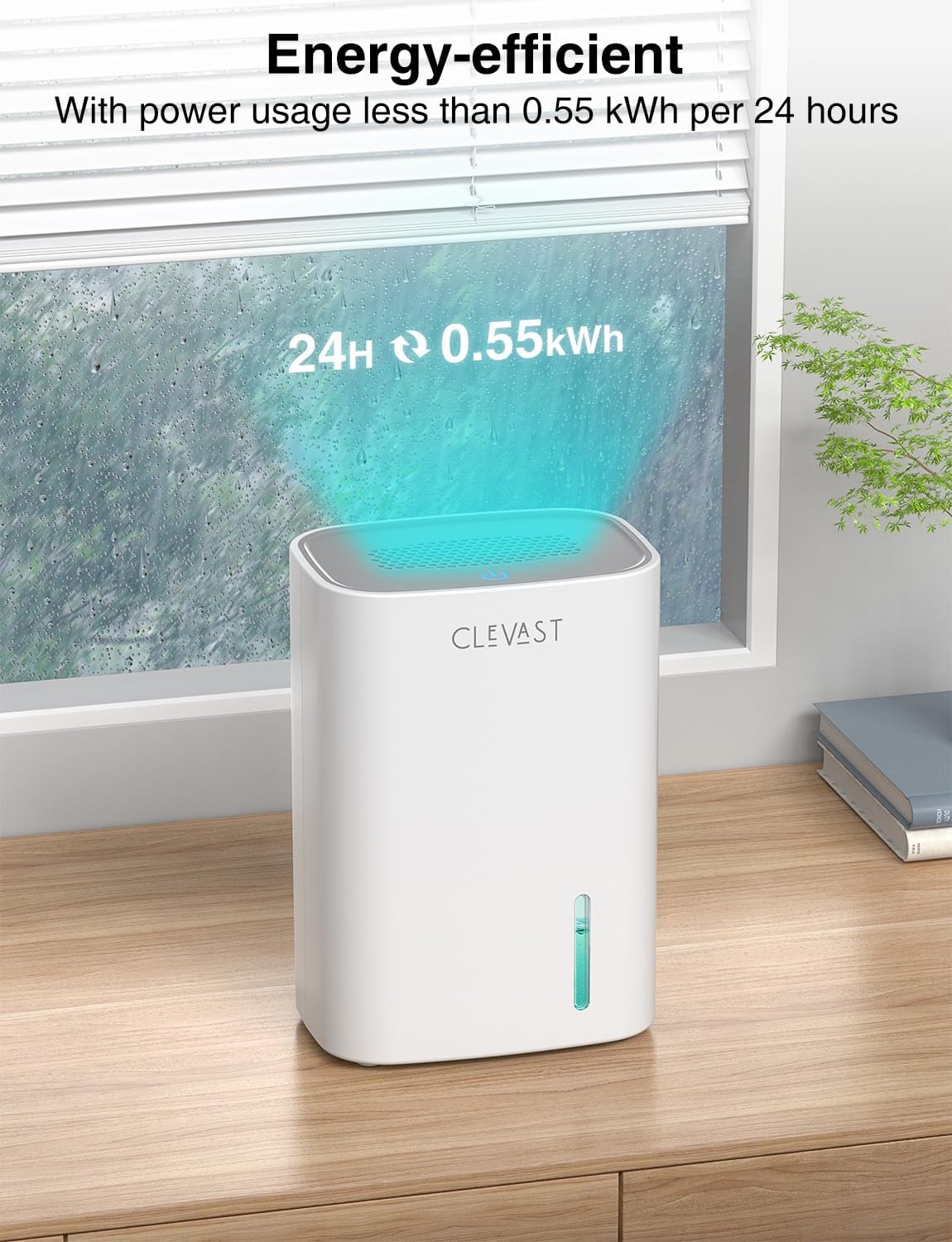 Small Dehumidifier for Bedroom, Bathroom, Quiet, Portable | 30 oz Water Tank, Sleep Mode