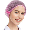 100 Pack Pink Disposable Hair Nets Bouffant Caps for Women, 21"
