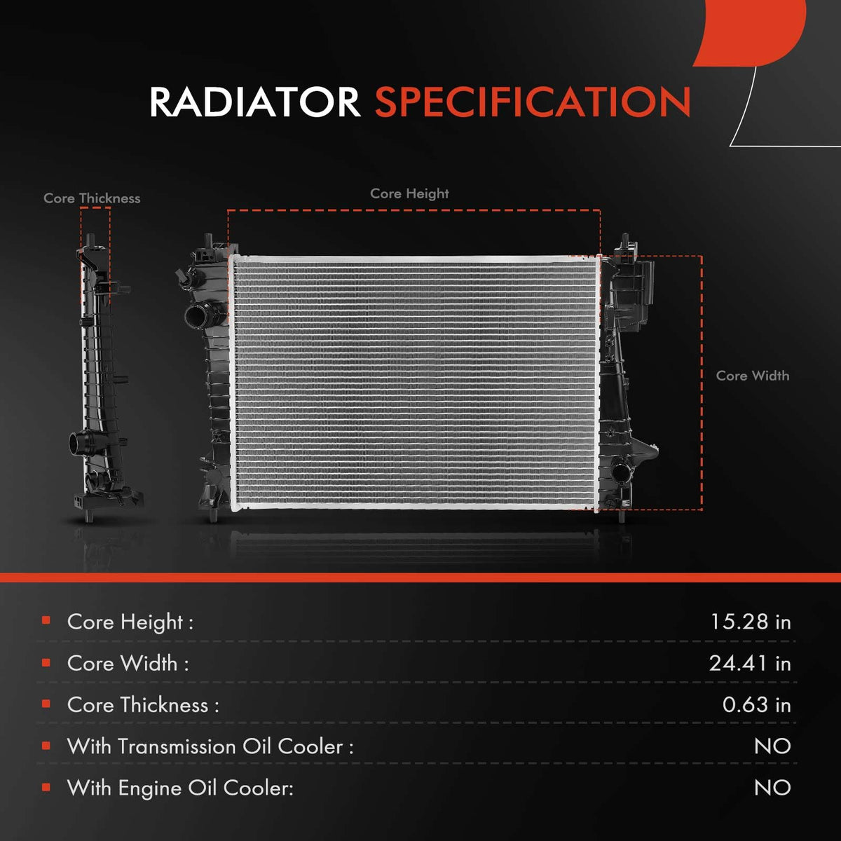A-Premium Engine Coolant Radiator Assembly Compatible with Chevrolet Model