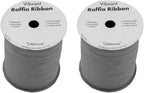 Pack of 2 Paper Raffia Ribbon Rolls 200 Yards for Kraft Packaging and Decoration (Silver)