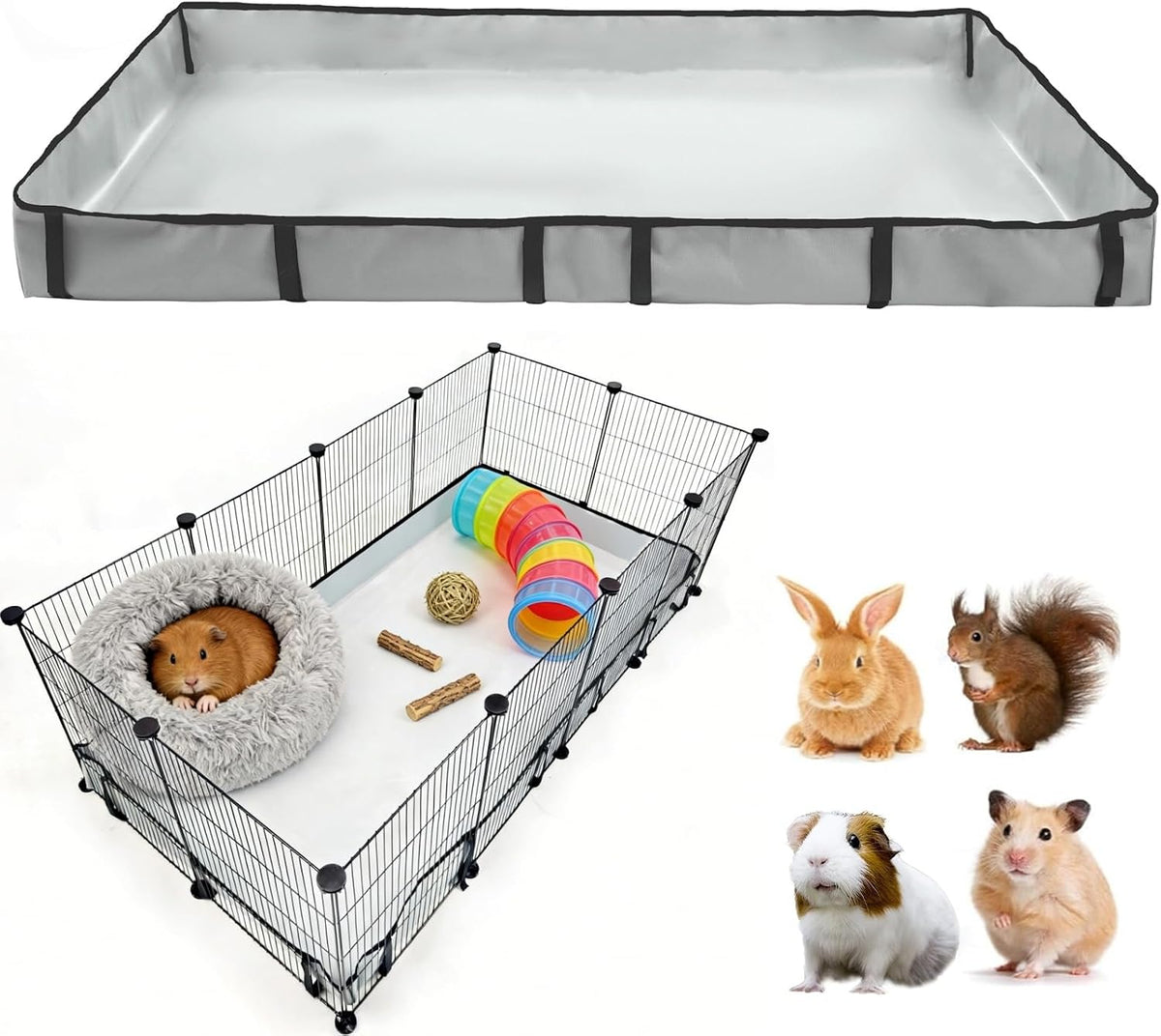 Guinea Pig Cage Liner Tarp Bottom Waterproof and Washable.Available in 22 Sizes. Base Also for Rabbits, Bunny