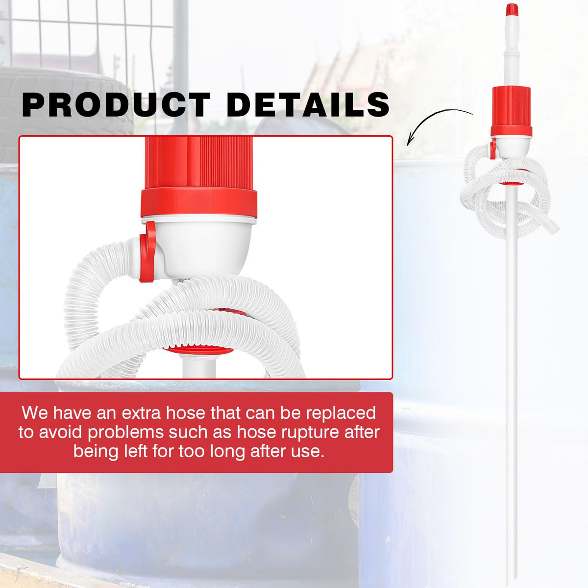 2 Set Siphon Drum Pump 48" Hose Manual Transfer 55 Gallon