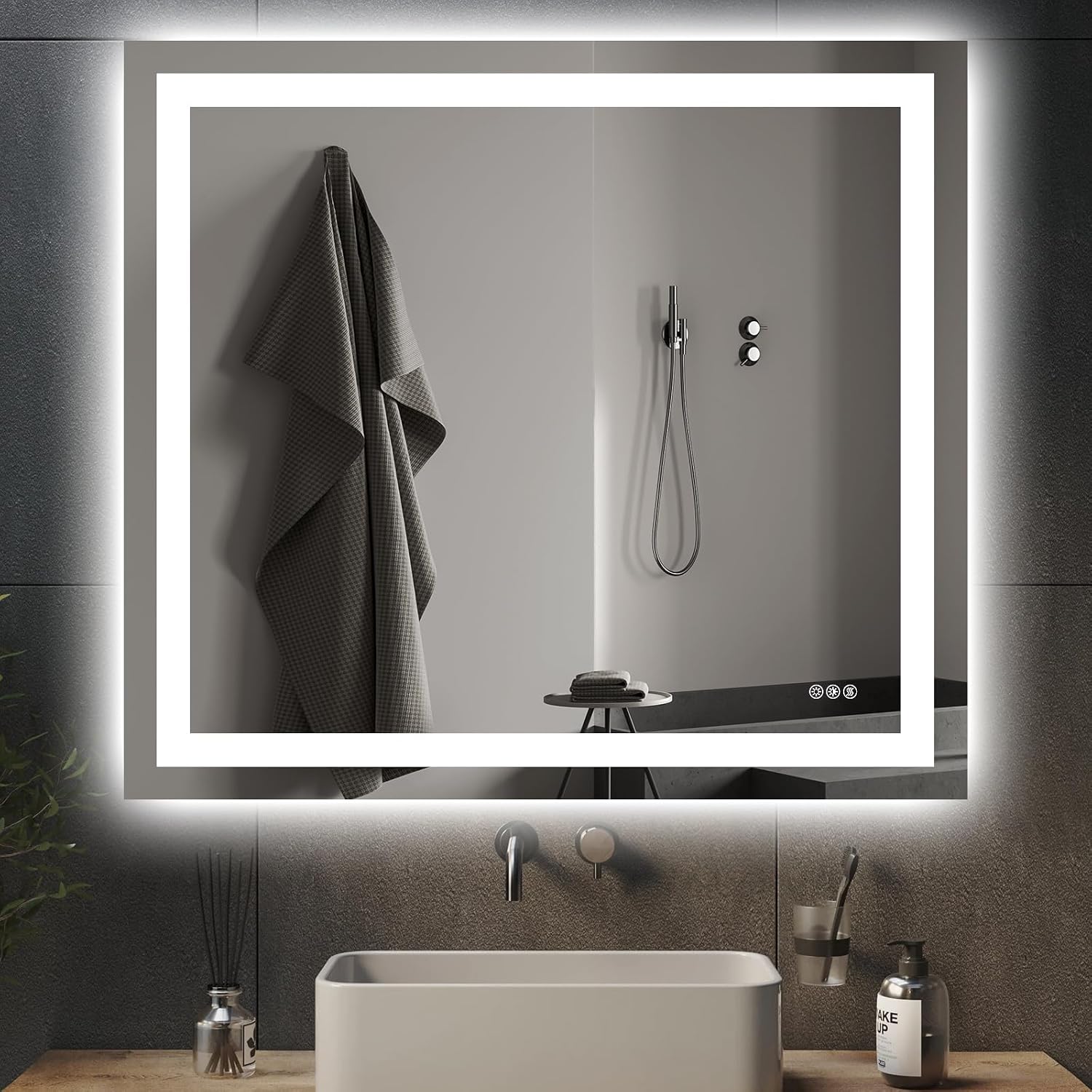 40"X36" LED Bathroom Mirror with Lights, Anti-Fog, Dimmable, Backlit + Front Lit, Smart Bathroom Vanity Mirror