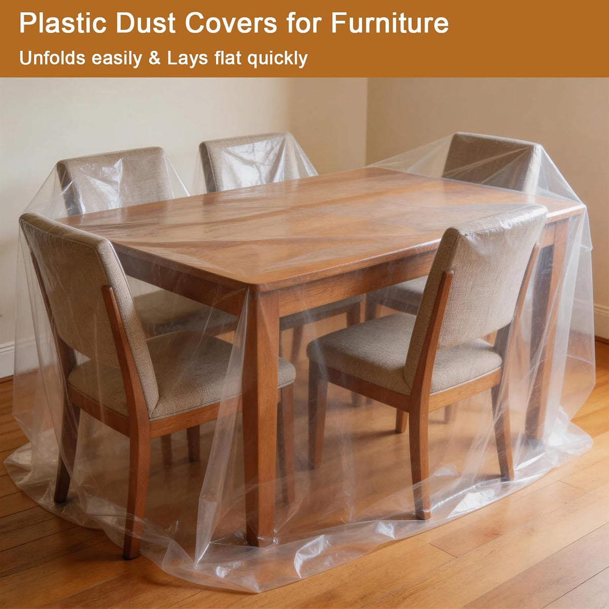 Heavy Duty Plastic Drop Cloth for Painting, Clear Thick Plastic Sheeting