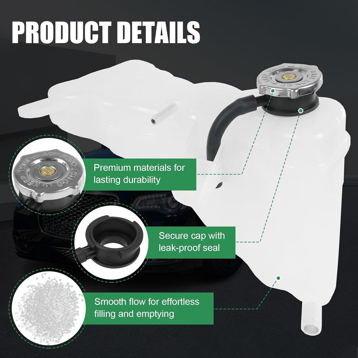 Coolant Reservoir Tank With Cap Replacement For Dodge Challenger Charger