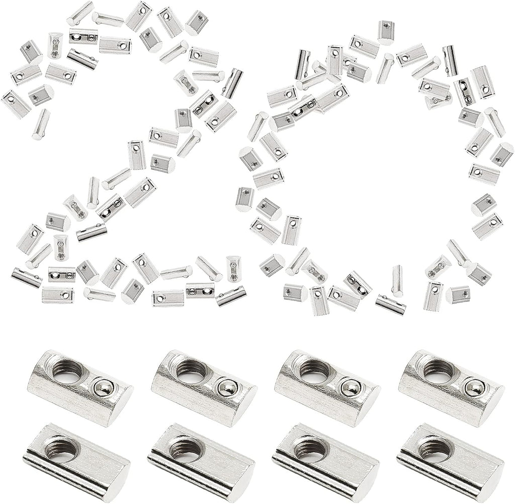 2020 Series M5 Half Round Roll in Spring T Nuts, 50 Pcs