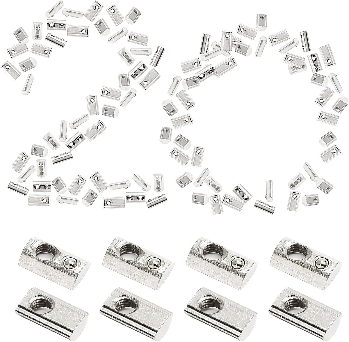 2020 Series M5 Half Round Roll in Spring T Nuts, 50 Pcs