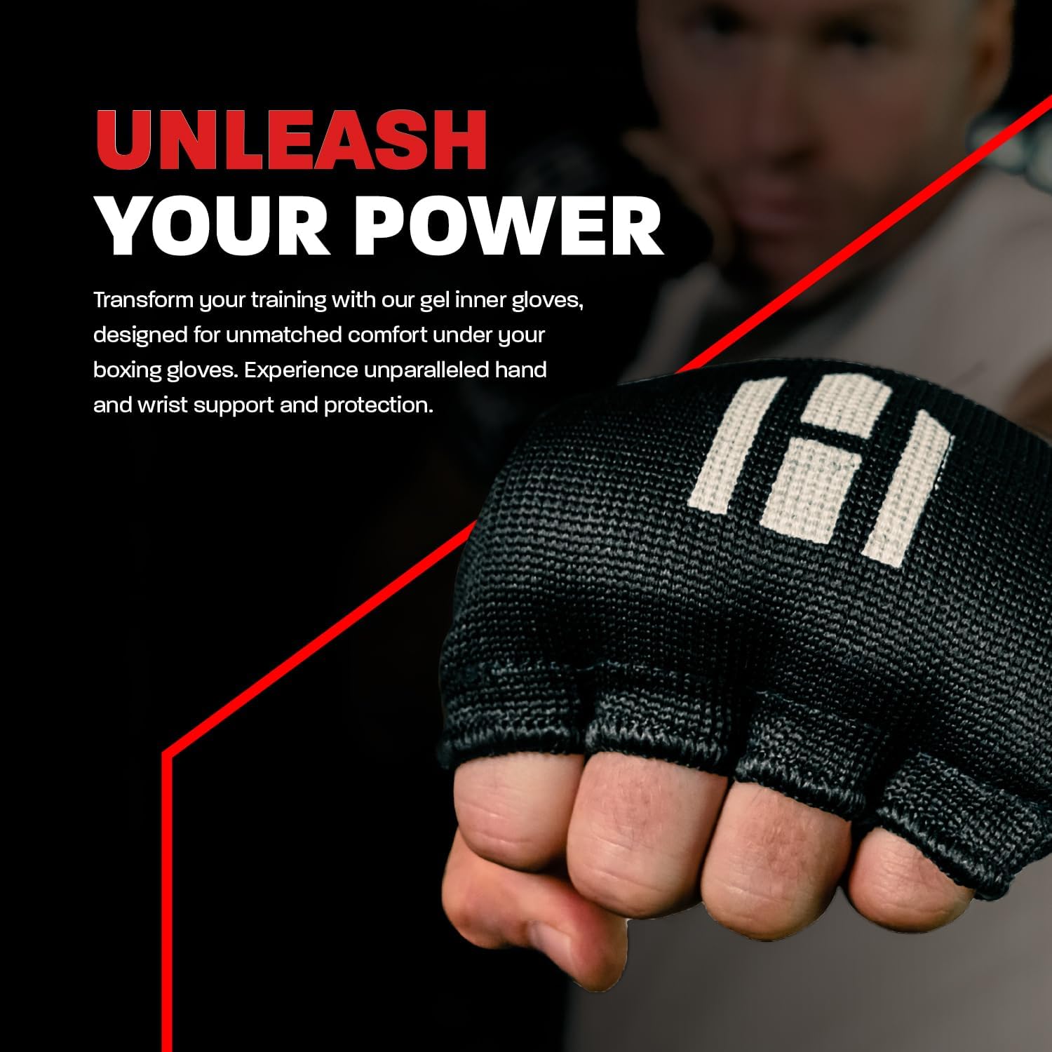 Hawk Padded Inner Gloves Training Gel Elastic Hand Wraps for Boxing Gloves Quick Wraps Men & Women Kickboxing Muay