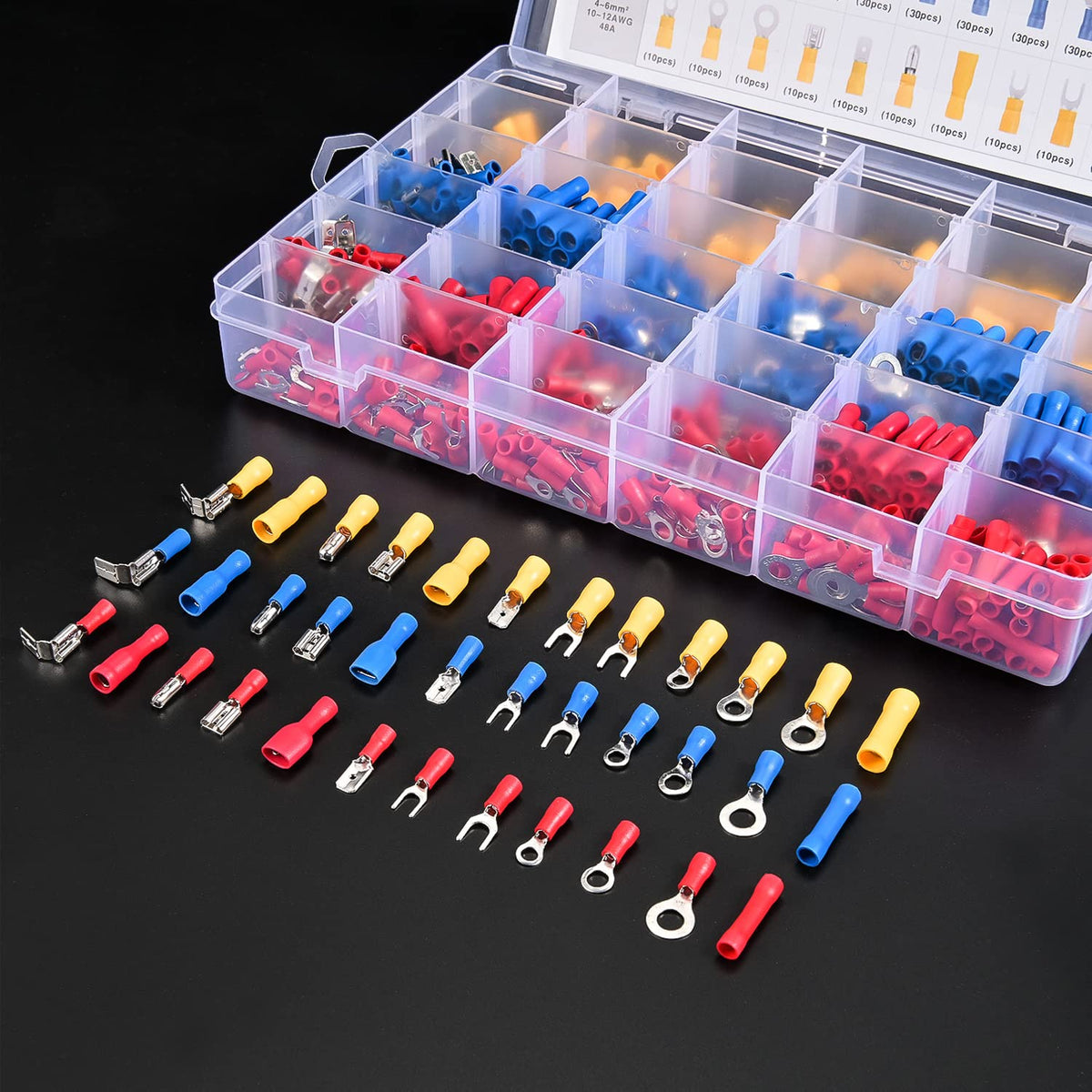 Nilight 1500PCS Mixed Quick Disconnect Insulated Electrical Crimp Terminals